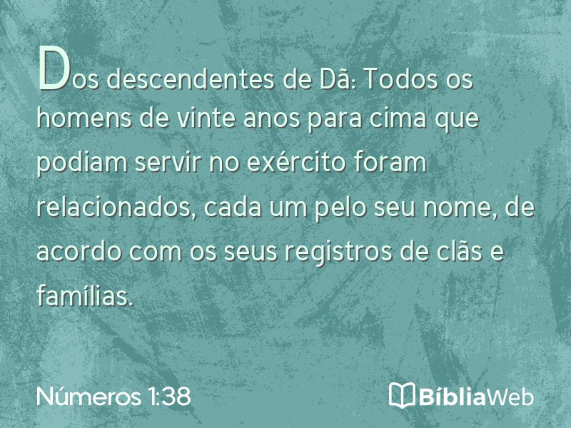 Números 1:38 em imagem para compartilhar