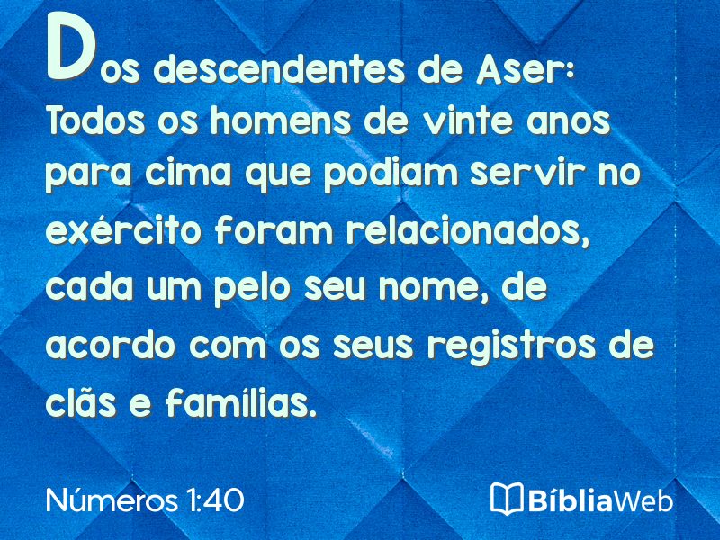 Números 1:40 em imagem para compartilhar