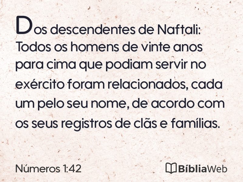 Números 1:42 em imagem para compartilhar