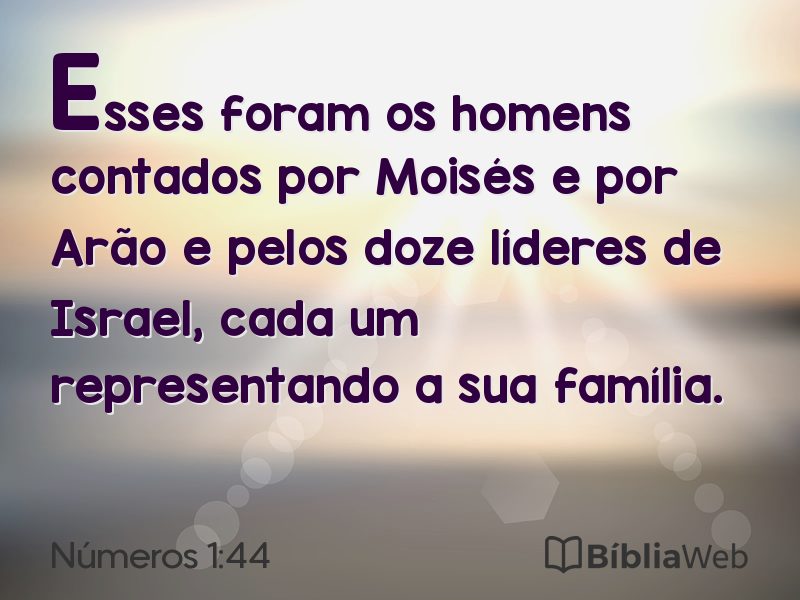 Números 1:44 em imagem para compartilhar