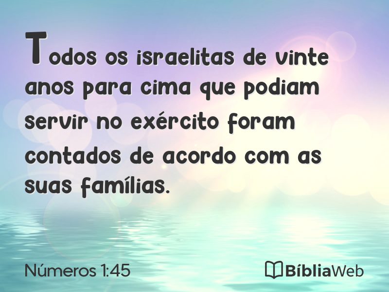Números 1:45 em imagem para compartilhar