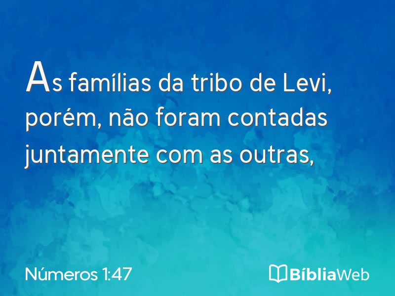 Números 1:47 em imagem para compartilhar