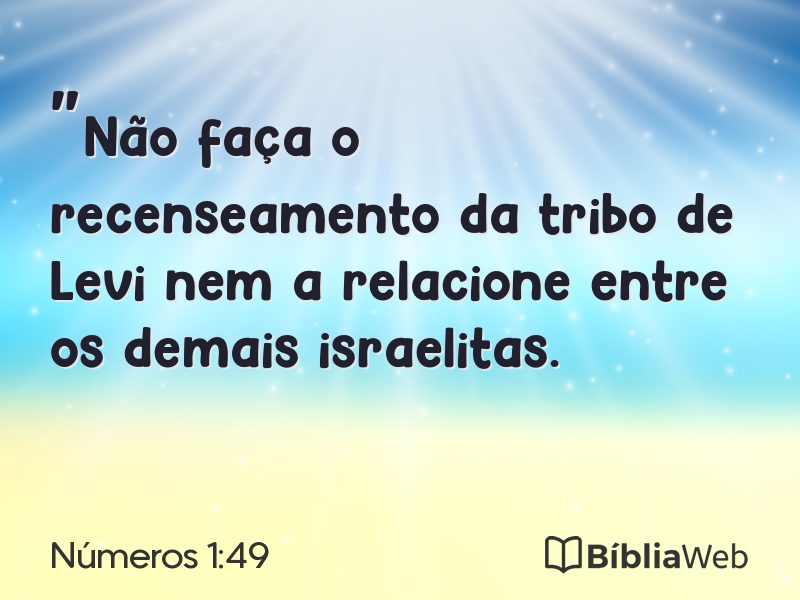 Números 1:49 em imagem para compartilhar