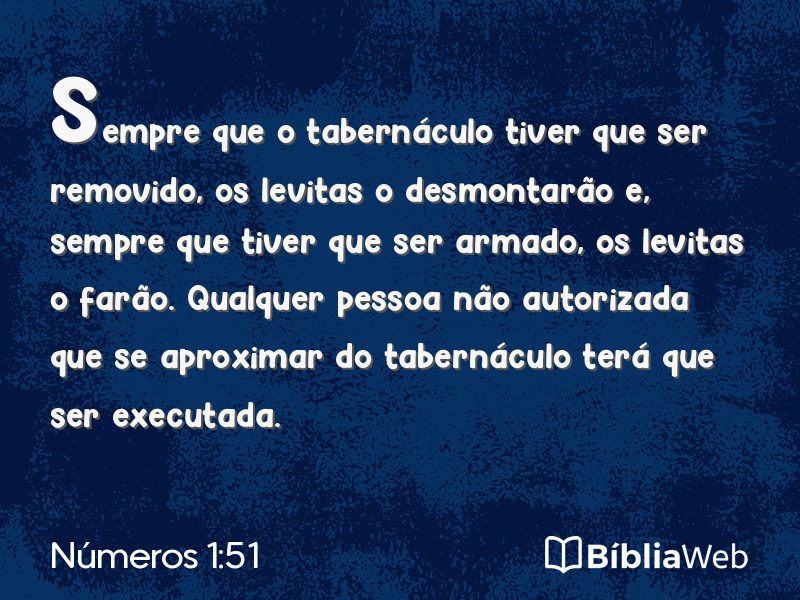 Números 1:51 em imagem para compartilhar