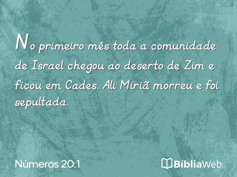 Números 20:1 em imagem para compartilhar