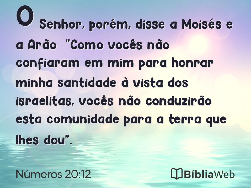 Números 20:12 em imagem para compartilhar