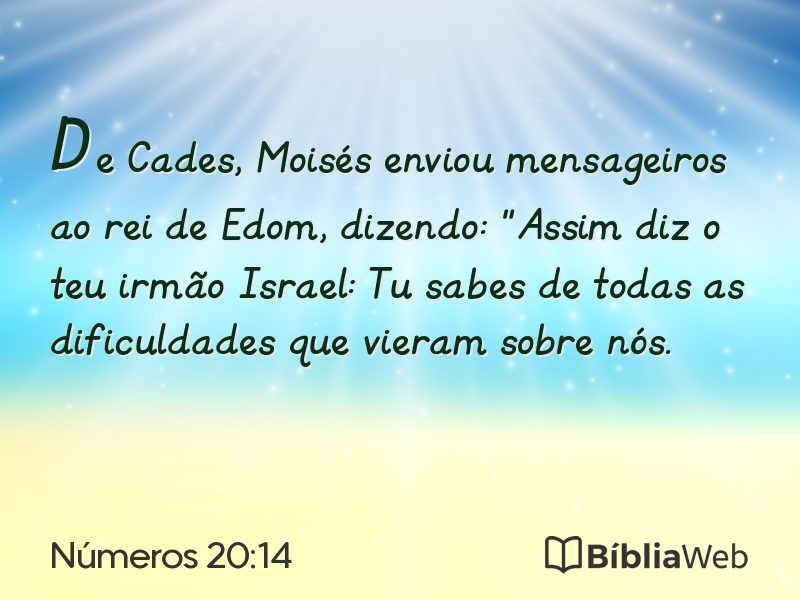 Números 20:14 em imagem para compartilhar
