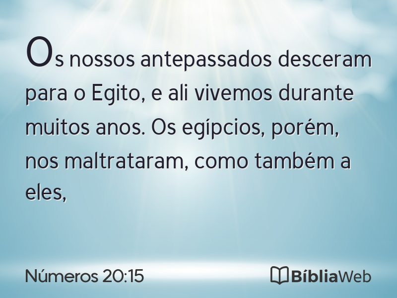 Números 20:15 em imagem para compartilhar