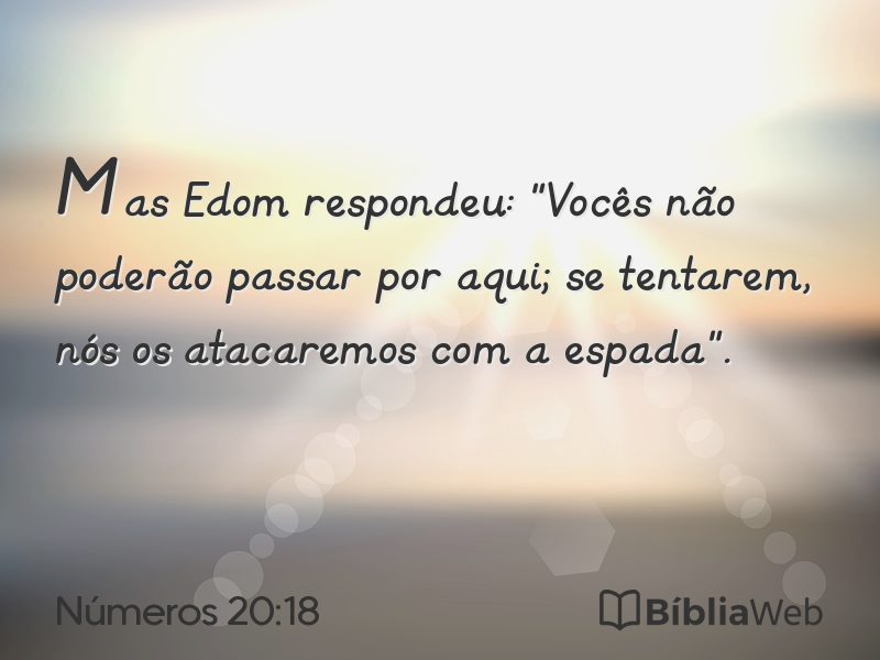 Números 20:18 em imagem para compartilhar