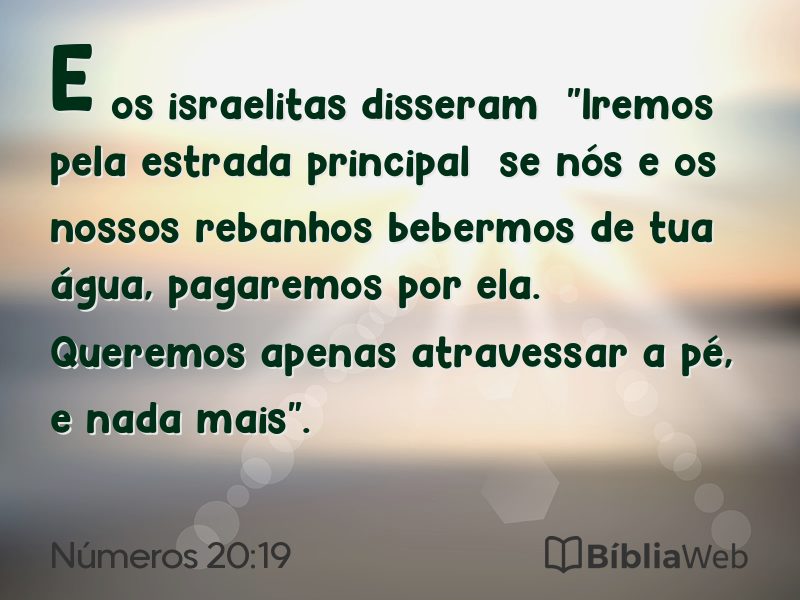 Números 20:19 em imagem para compartilhar