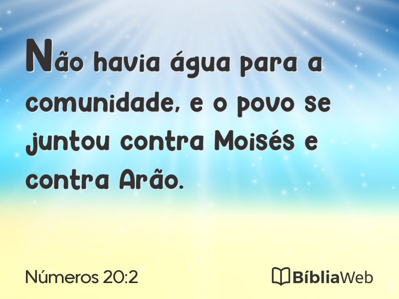 Números 20:2 em imagem para compartilhar