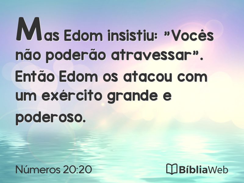 Números 20:20 em imagem para compartilhar
