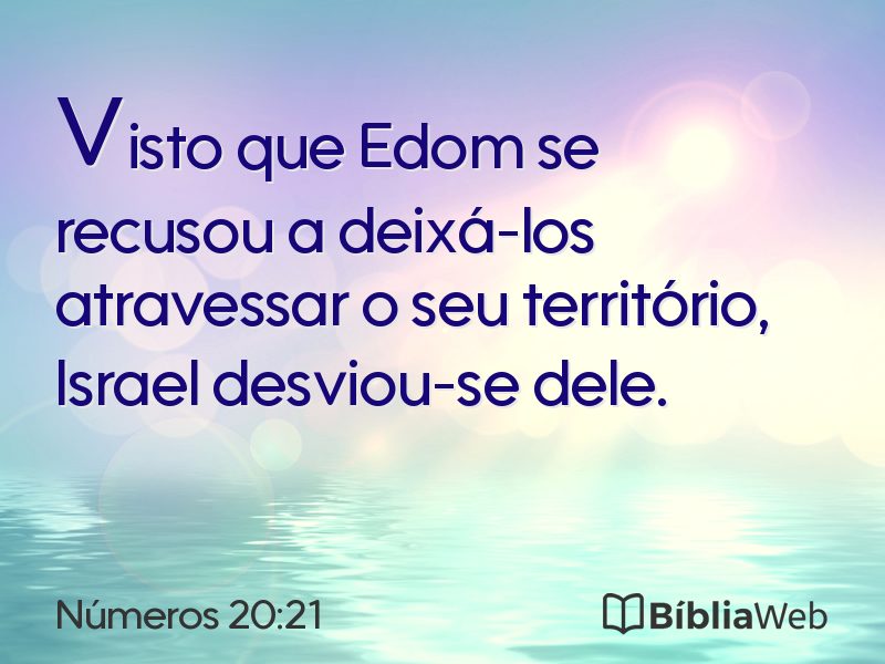 Números 20:21 em imagem para compartilhar
