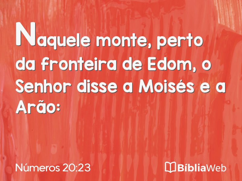 Números 20:23 em imagem para compartilhar