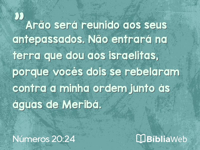 Números 20:24 em imagem para compartilhar