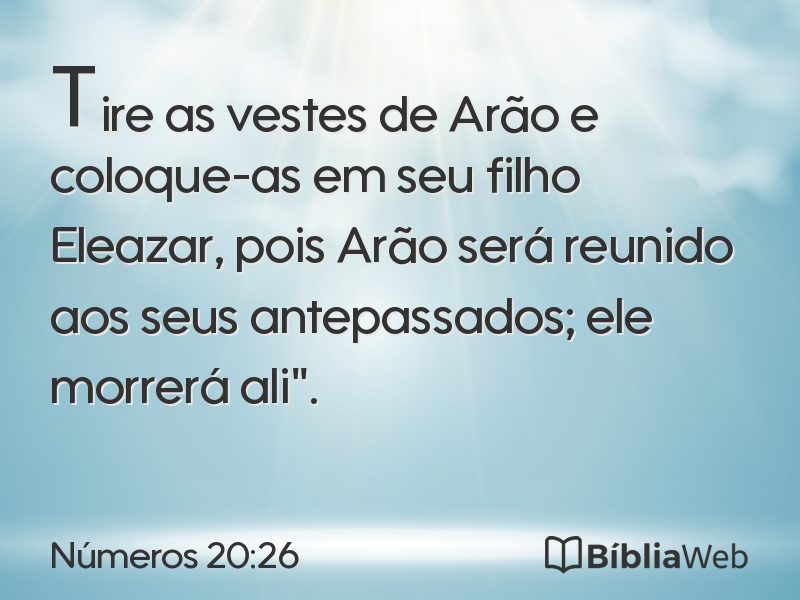 Números 20:26 em imagem para compartilhar