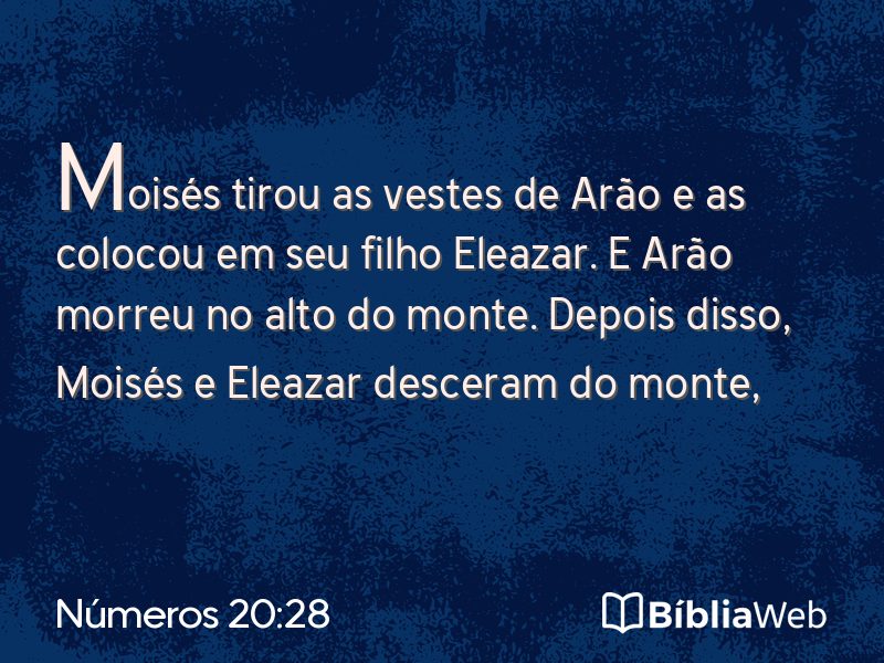 Números 20:28 em imagem para compartilhar