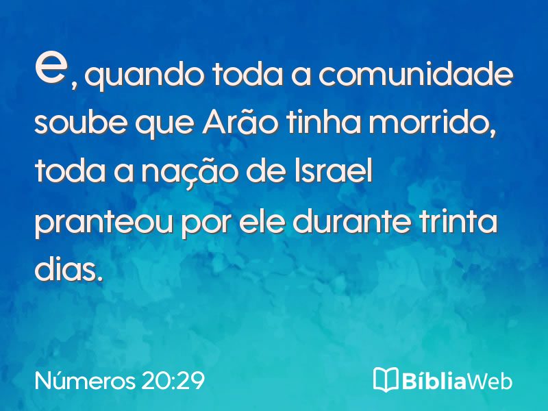 Números 20:29 em imagem para compartilhar