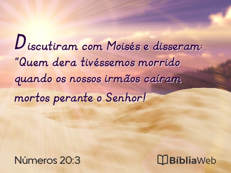 Números 20:3 em imagem para compartilhar