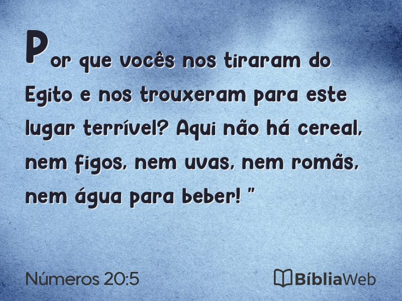 Números 20:5 em imagem para compartilhar
