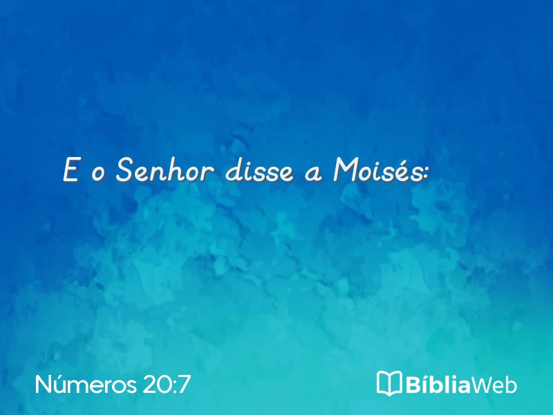 Números 20:7 em imagem para compartilhar