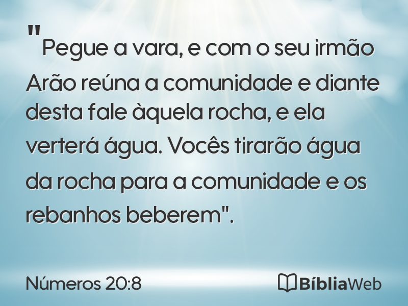 Números 20:8 em imagem para compartilhar