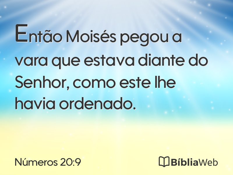 Números 20:9 em imagem para compartilhar