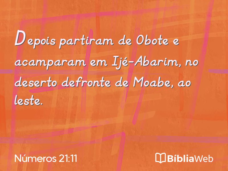 Números 21:11 em imagem para compartilhar