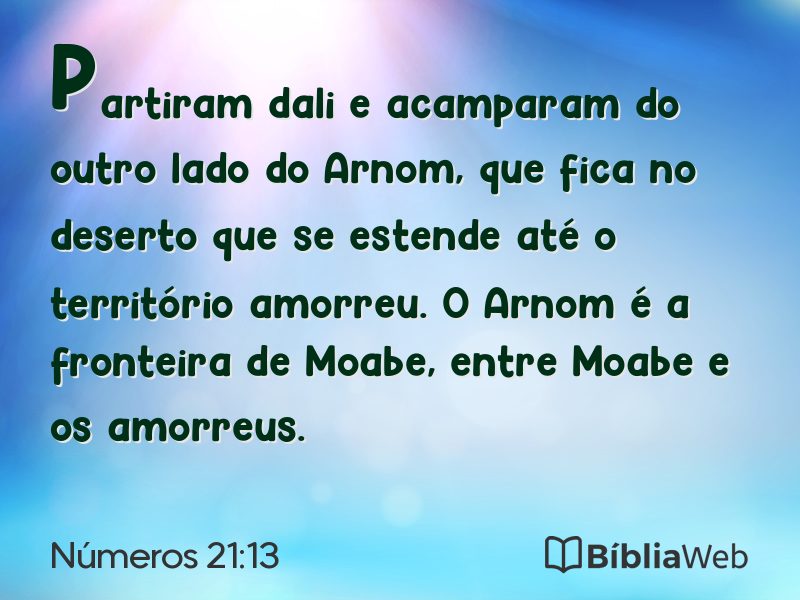 Números 21:13 em imagem para compartilhar