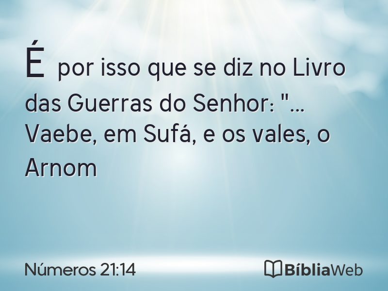 Números 21:14 em imagem para compartilhar