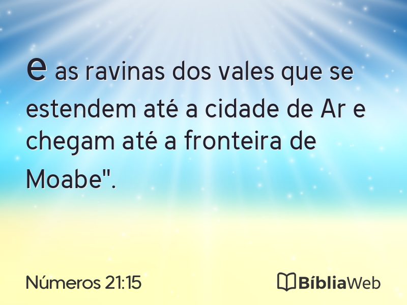 Números 21:15 em imagem para compartilhar