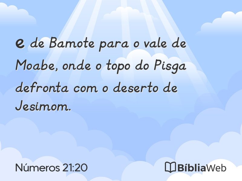 Números 21:20 em imagem para compartilhar
