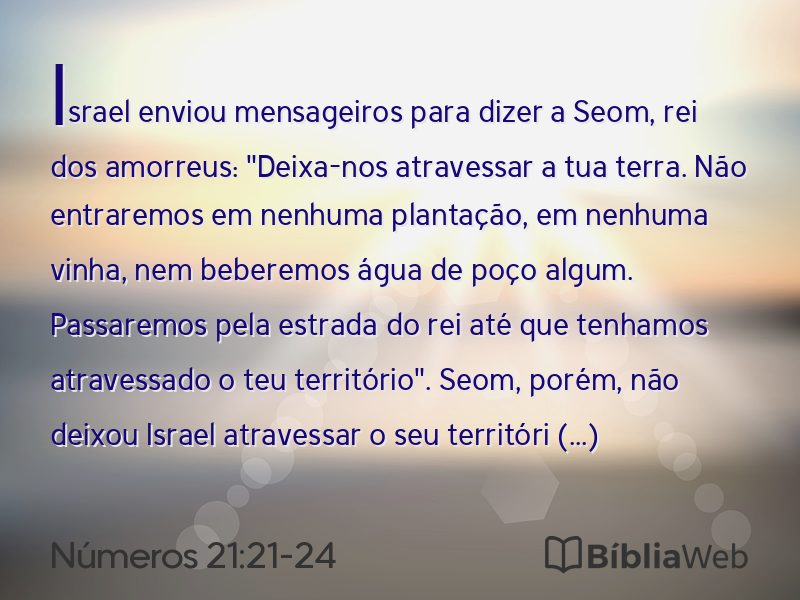 Números 21:21-24 em imagem para compartilhar