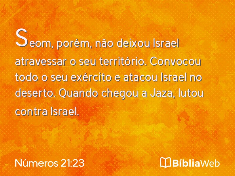 Números 21:23 em imagem para compartilhar
