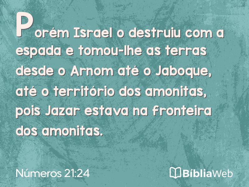 Números 21:24 em imagem para compartilhar