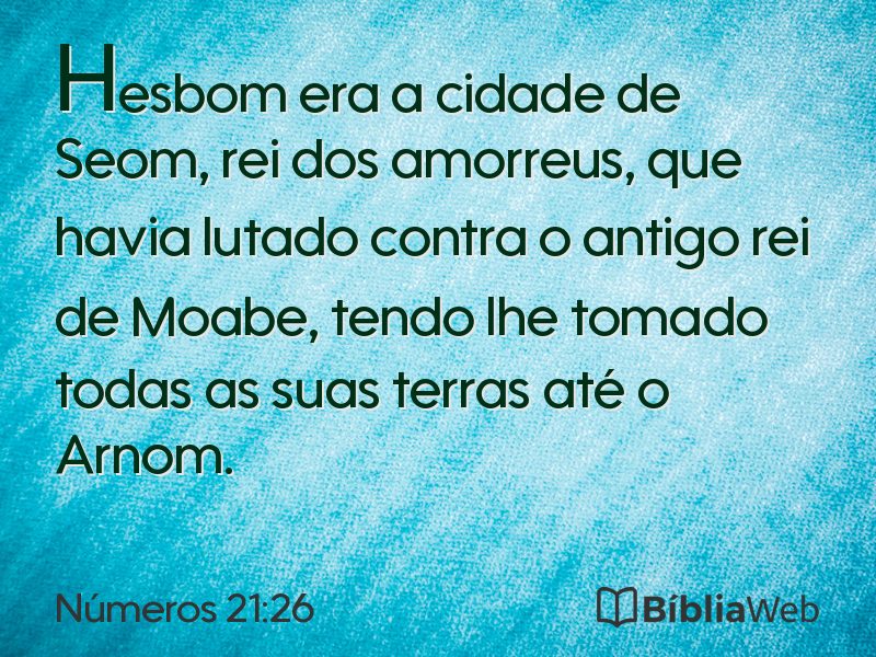 Números 21:26 em imagem para compartilhar