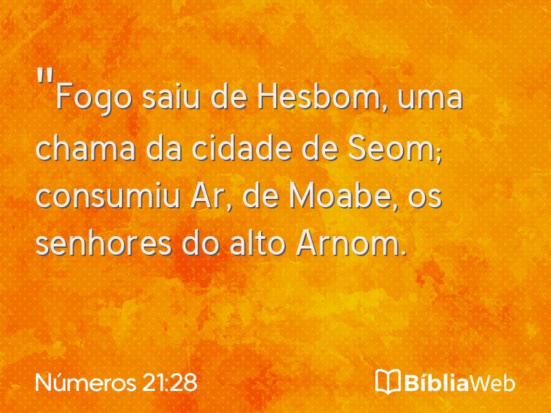 Números 21:28 em imagem para compartilhar
