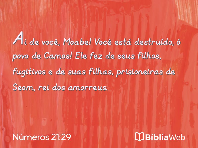 Números 21:29 em imagem para compartilhar