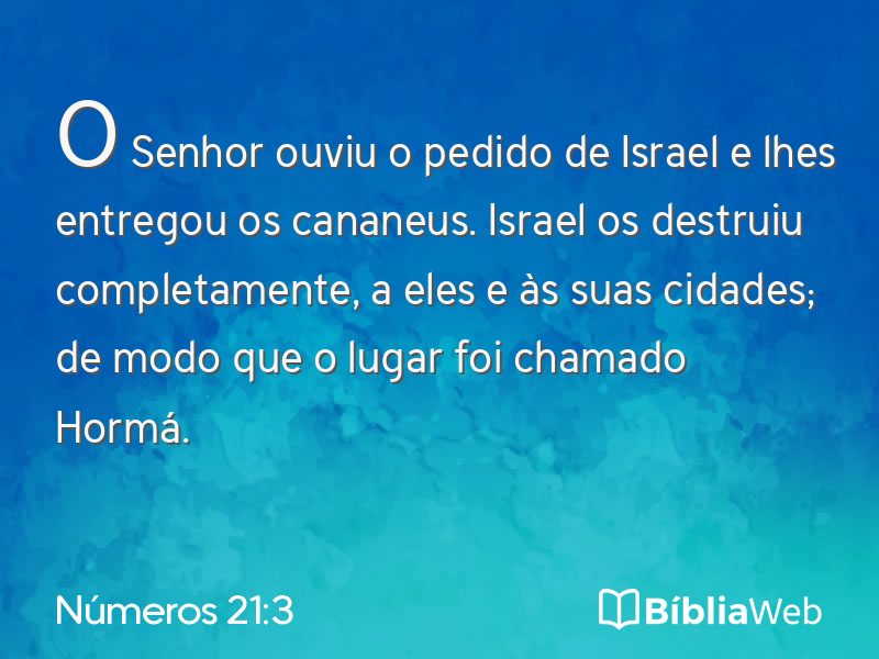 Números 21:3 em imagem para compartilhar