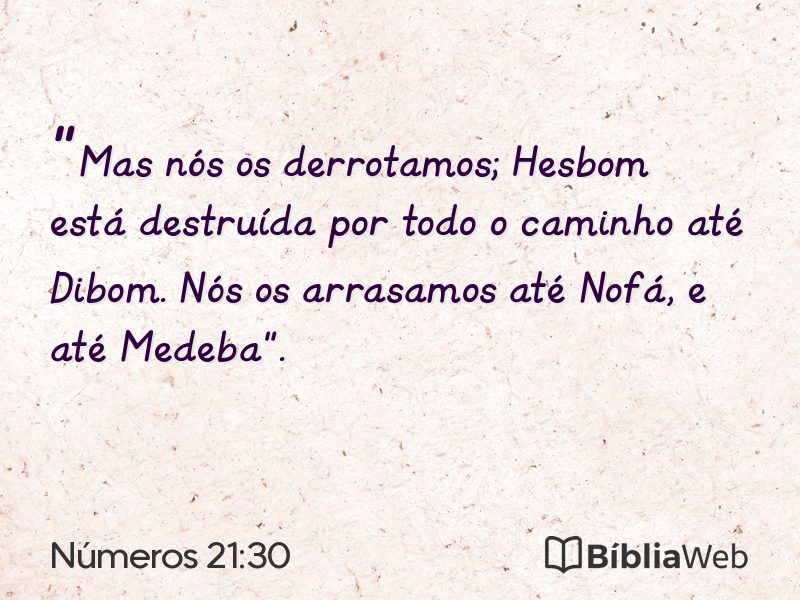Números 21:30 em imagem para compartilhar