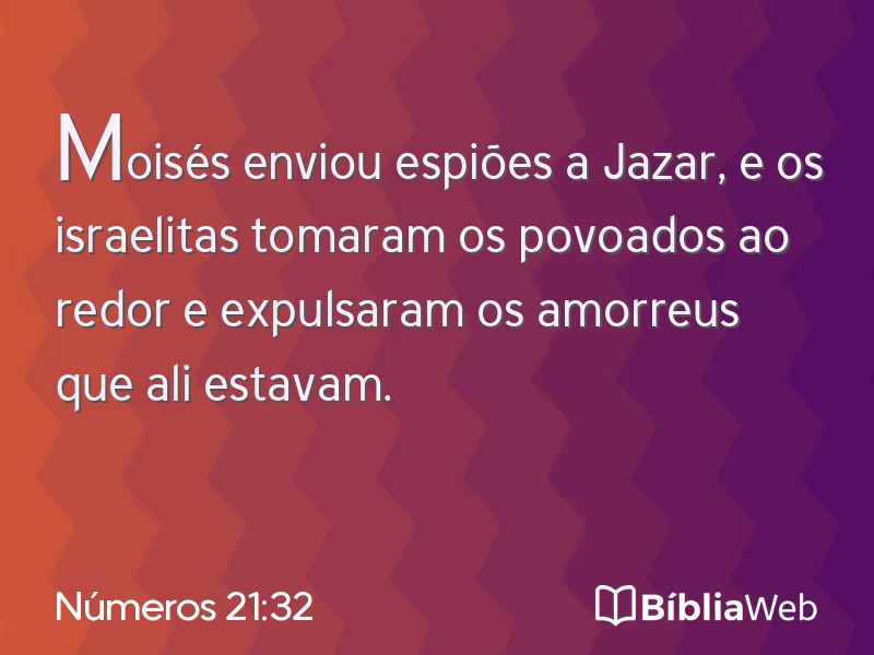 Números 21:32 em imagem para compartilhar