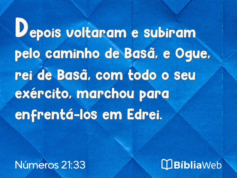 Números 21:33 em imagem para compartilhar