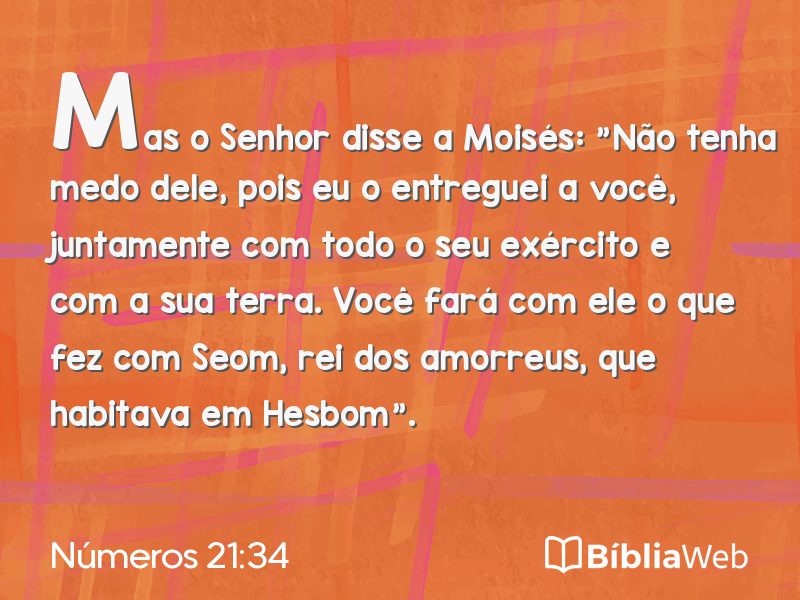 Números 21:34 em imagem para compartilhar