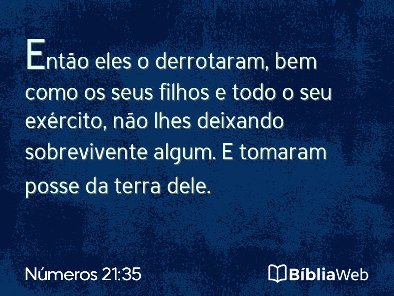 Números 21:35 em imagem para compartilhar