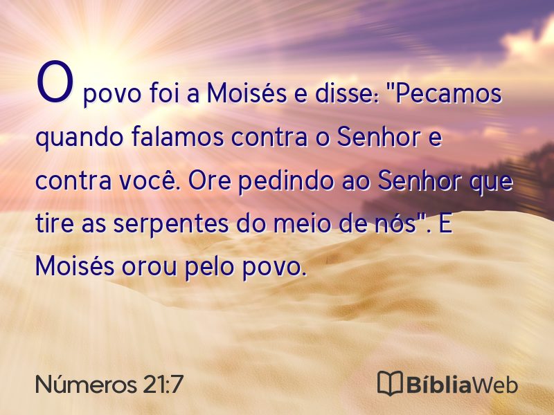 Números 21:7 em imagem para compartilhar