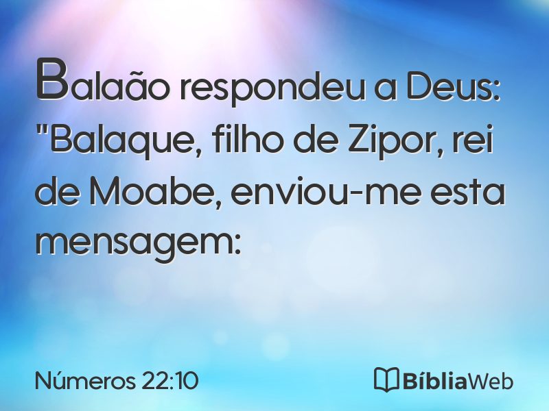 Números 22:10 em imagem para compartilhar