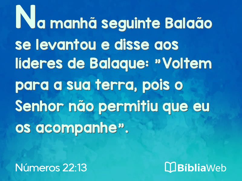 Números 22:13 em imagem para compartilhar