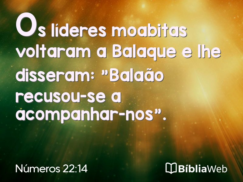 Números 22:14 em imagem para compartilhar