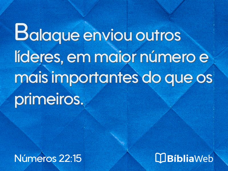 Números 22:15 em imagem para compartilhar