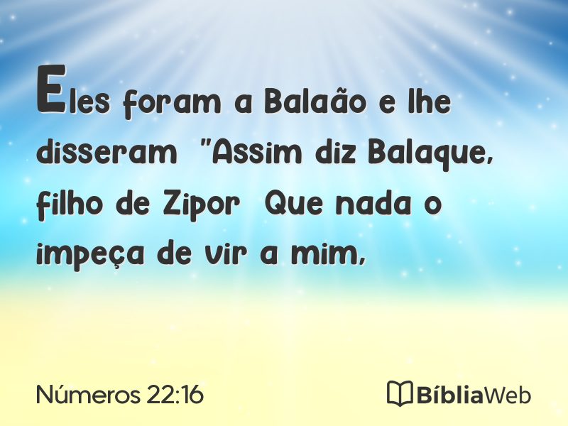 Números 22:16 em imagem para compartilhar